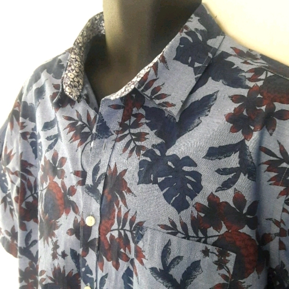 VAN HEUSEN Tropical Spring/Summer Shirt, XL - Picture 5 of 9
